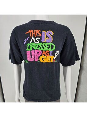 Vintage 1990s Peacock "This Is as Dressed Up as I Get" Halloween T-Shirt (XL)